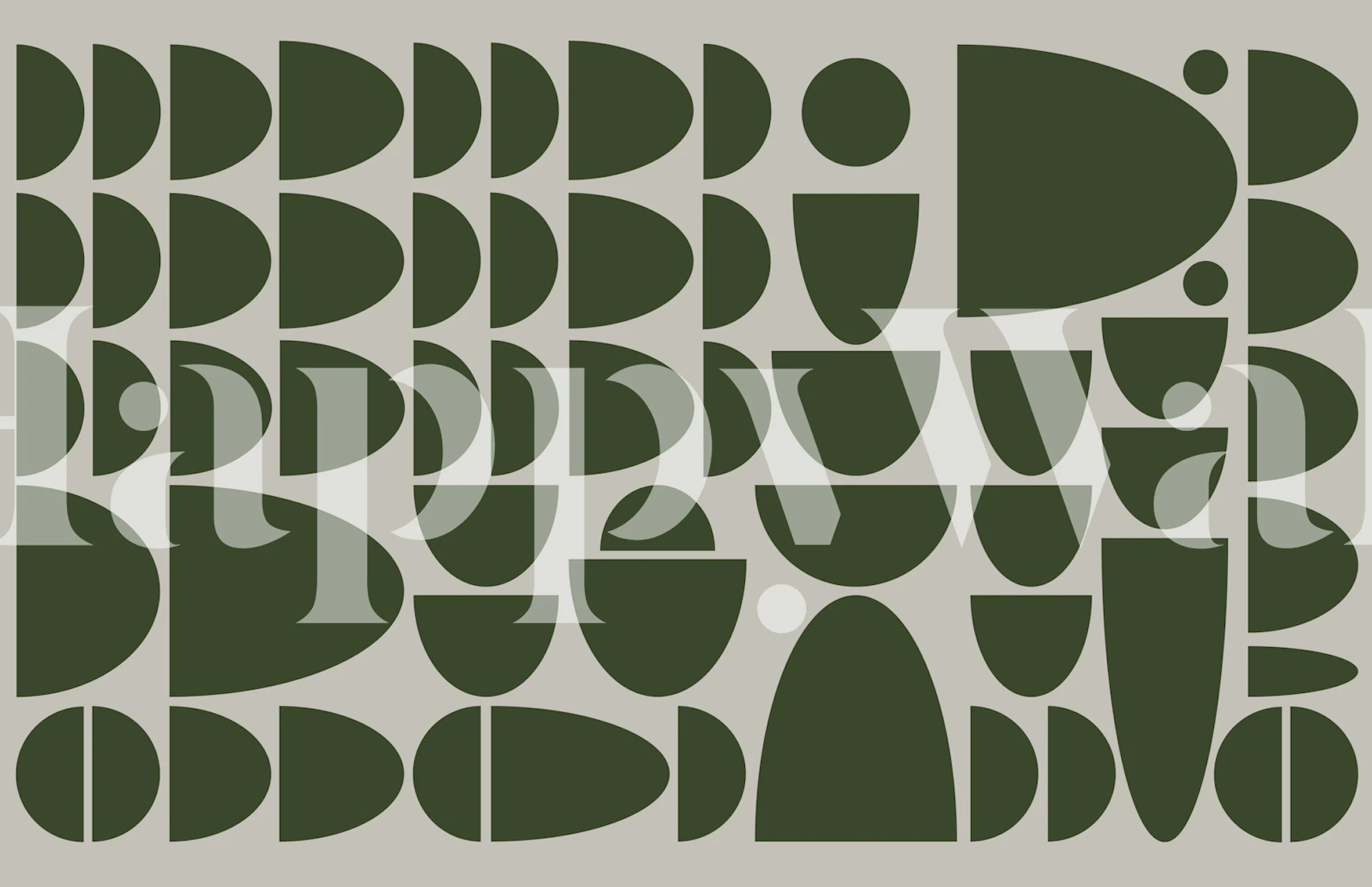 Geometric English Green Bauhaus wallpaper design