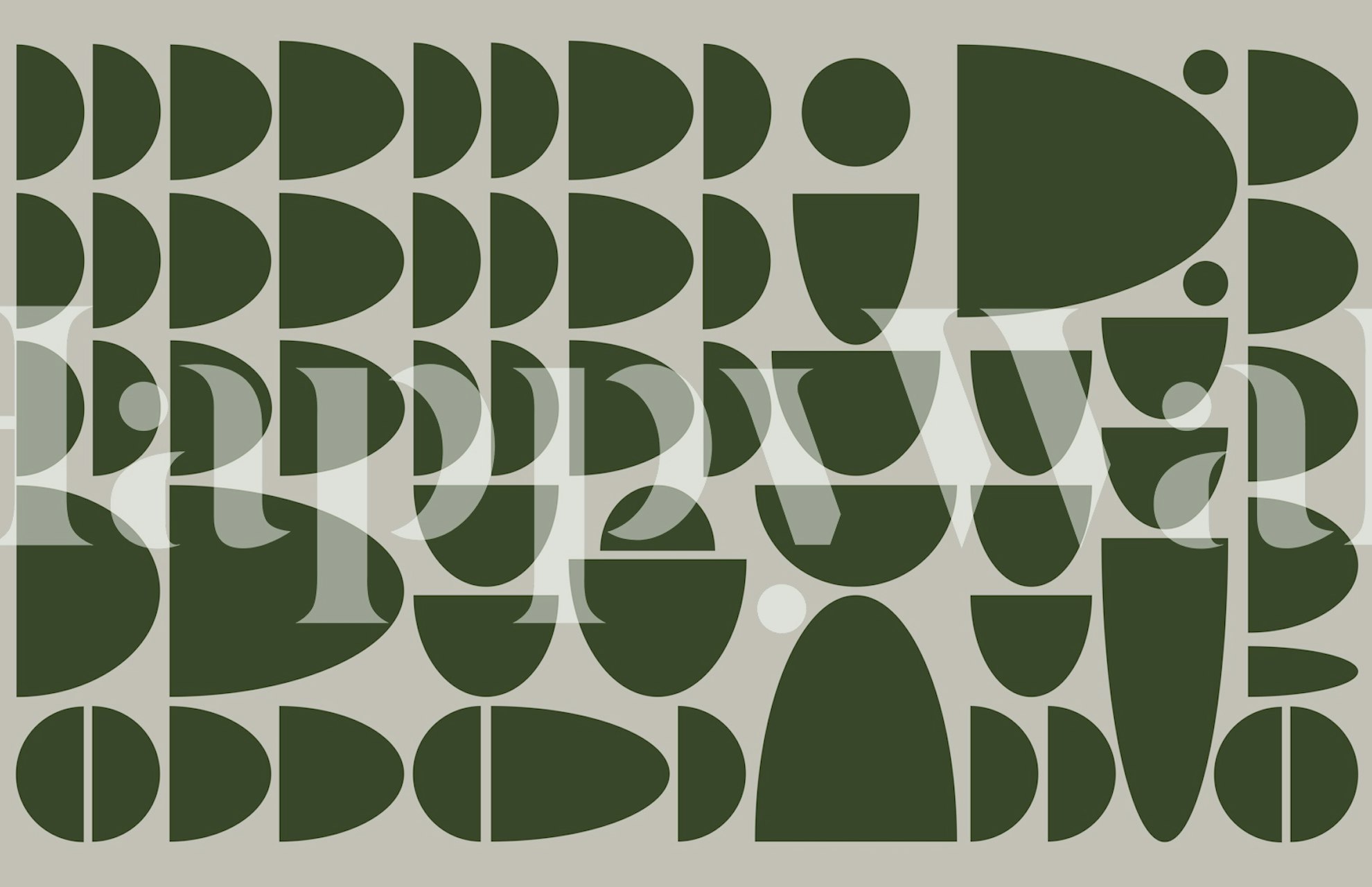 Γεωμετρικός σχεδιασμός ταπετσαρίας English Green Bauhaus