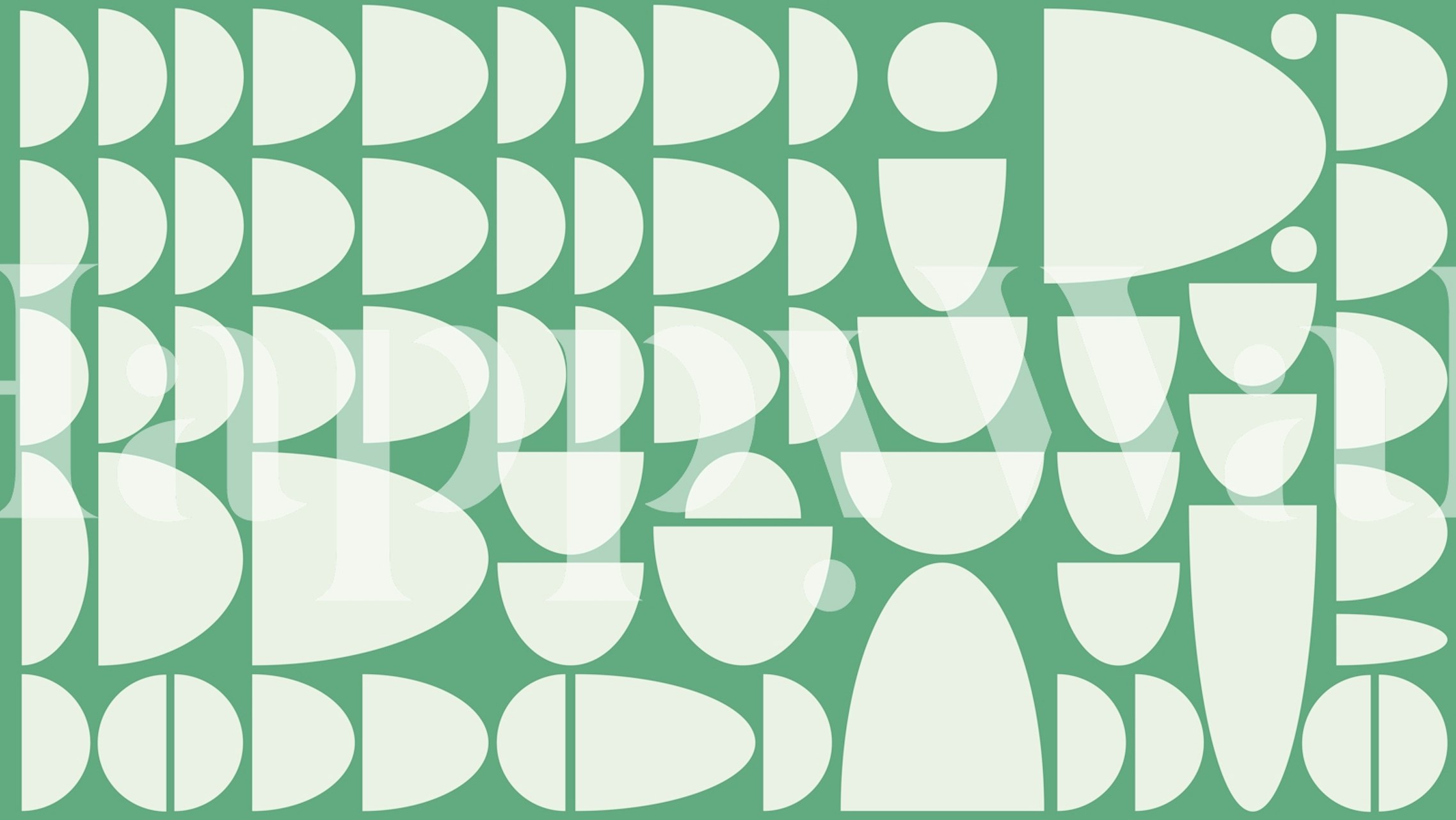 Ταπετσαρία Modern Green Bauhaus σε έναν χώρο