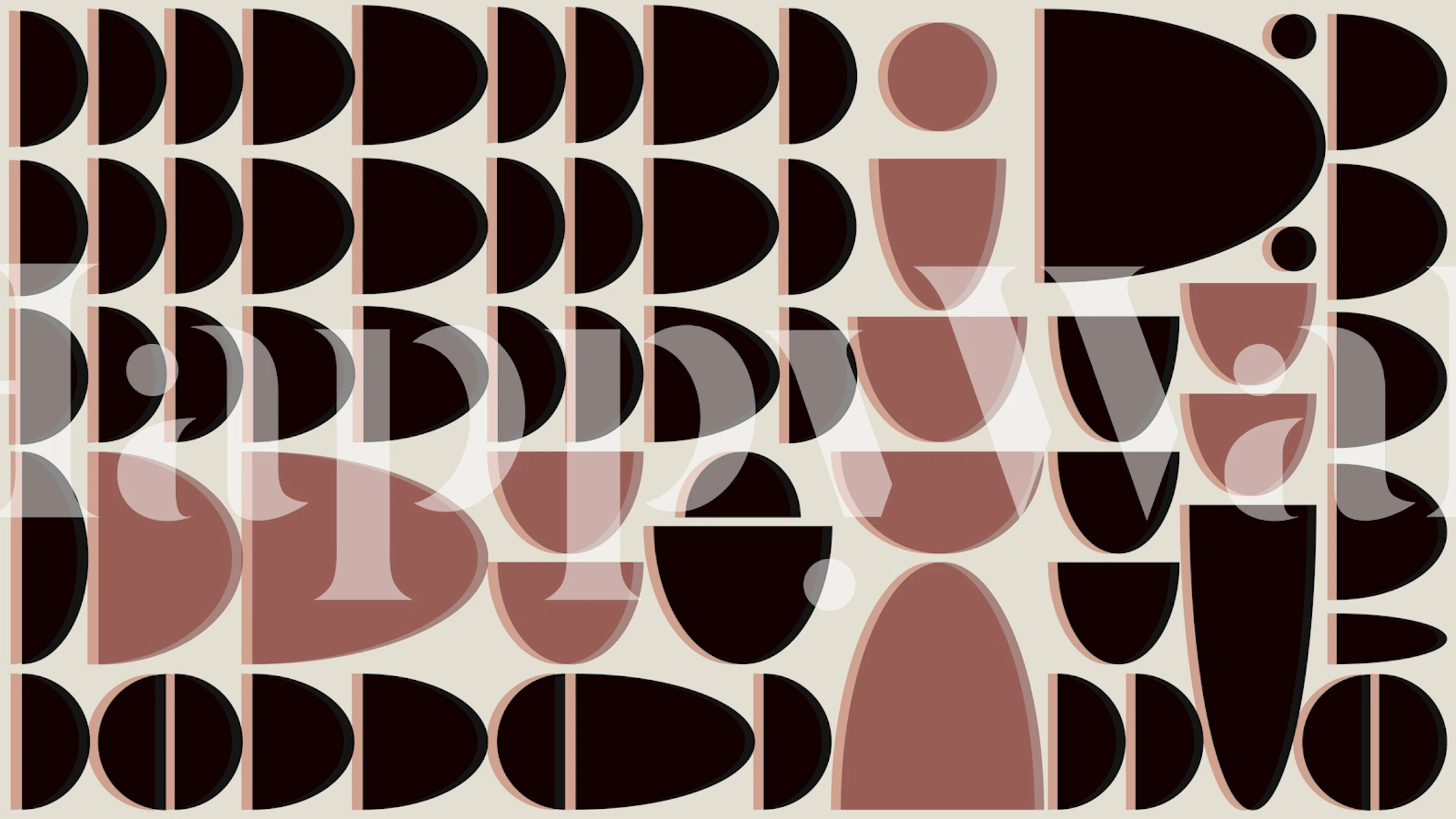 Geometric shapes in brown and beige tones wallpaper