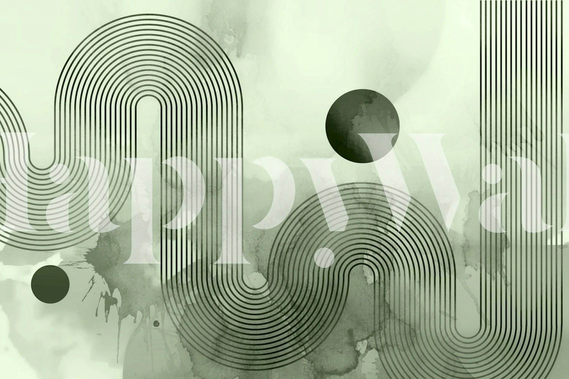 Tapeta Classic Bauhaus Watercolor v místnosti