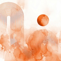 Peach Bauhaus Watercolor carta da parati