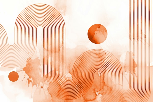 Peach Bauhaus Watercolor