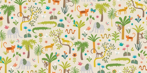 Joyful Jungle - Multi on cream - Large