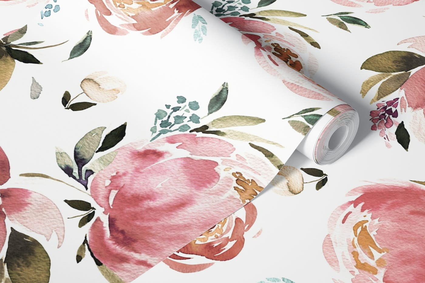 Artistic Peony floral Pink Large wallpaper roll