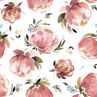 Artistic peony floral Pink Medium ταπετσαρία