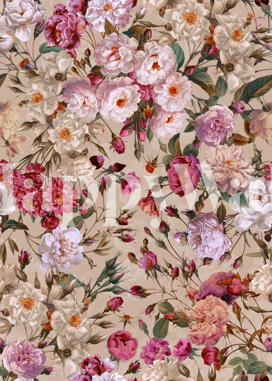 Cvećasta tapeta Rose Garden XII u sobi