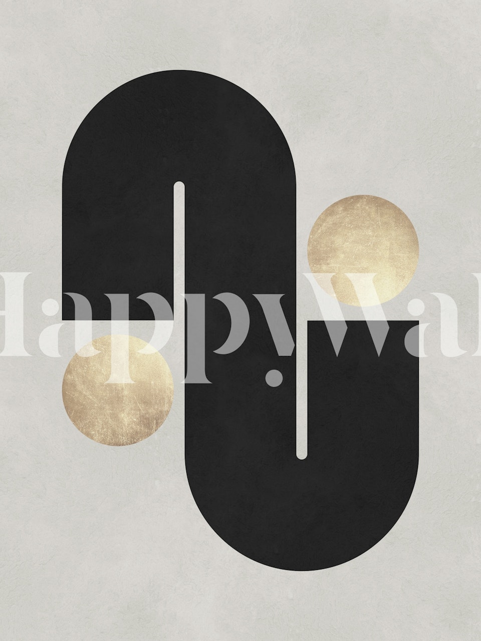 Tapeta Black and gold shapes vystavená v místnosti