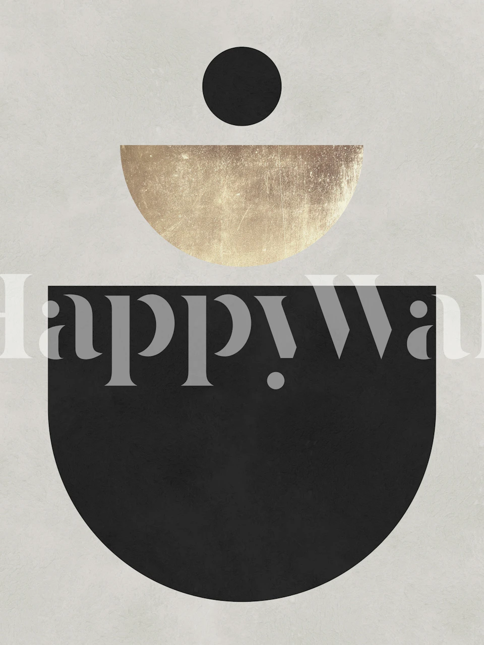 Behang Black and gold shapes in een kamer