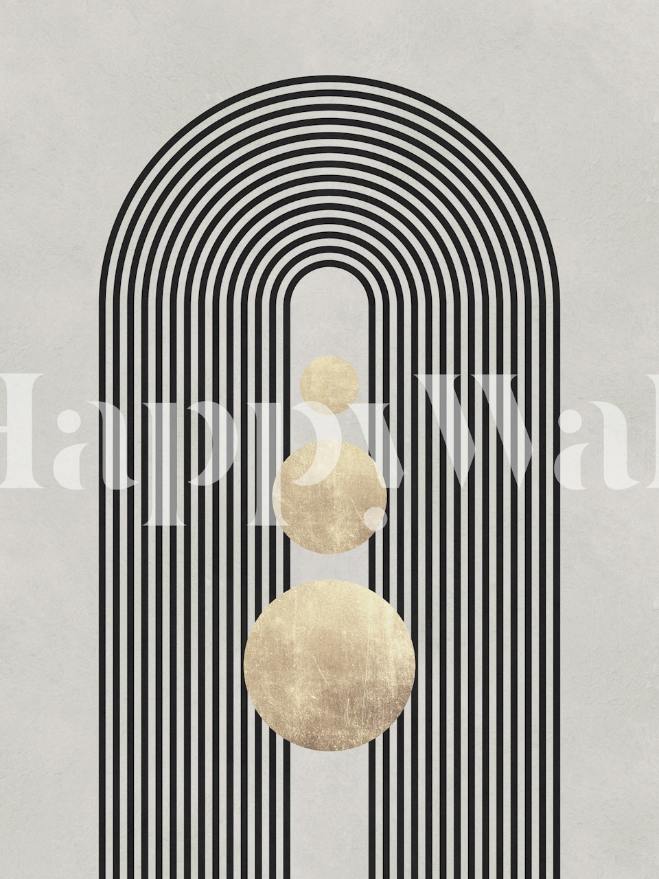 Papier peint Black and gold shapes dans une pièce