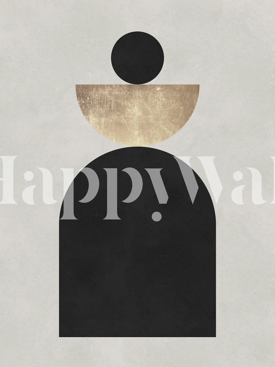 Geometric shapes in black and gold tones wallpaper