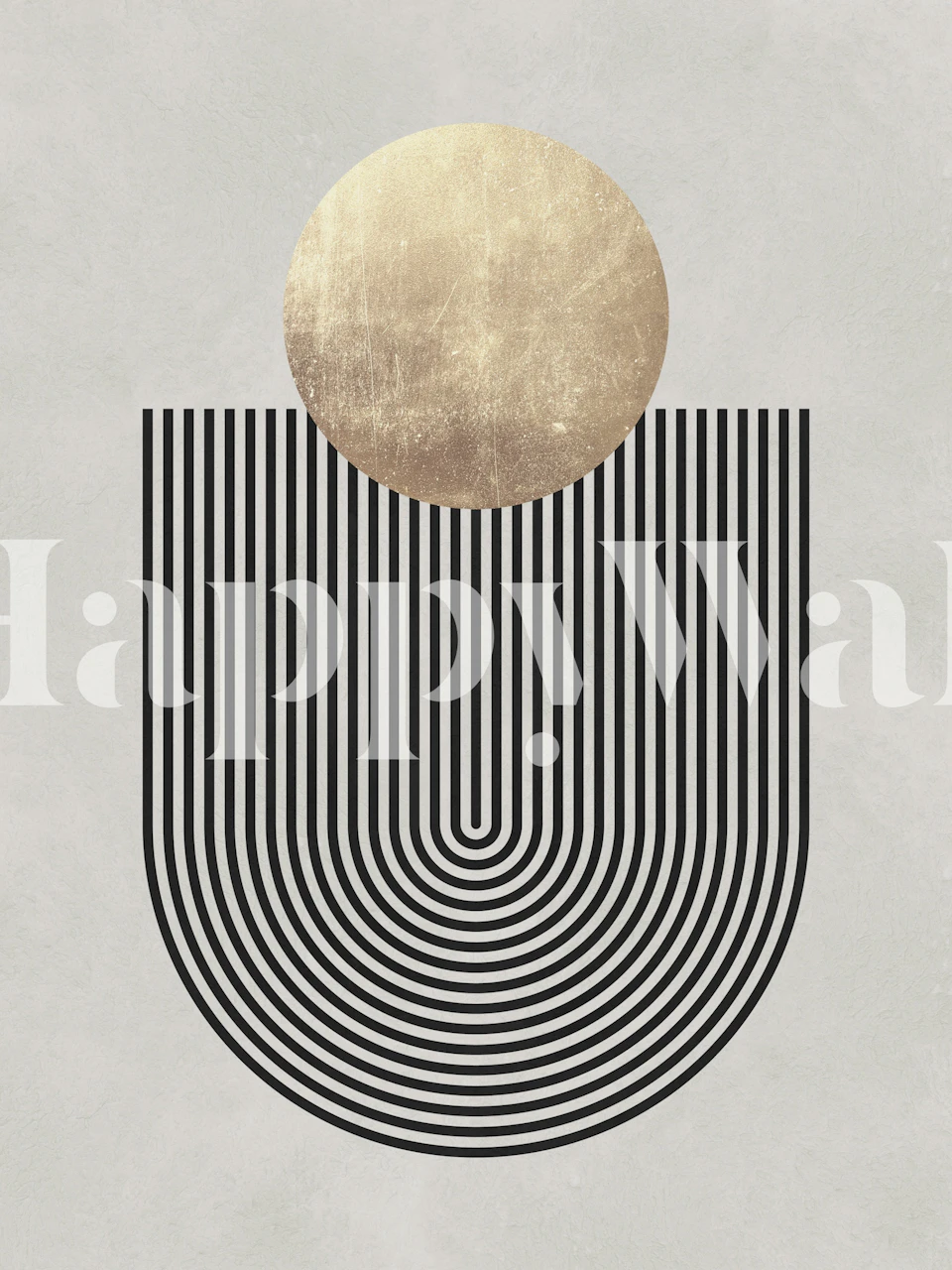 Tapeta Black and gold shapes w pokoju