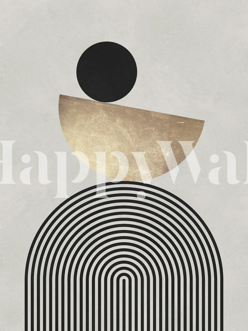 Black and gold geometric wallpaper design