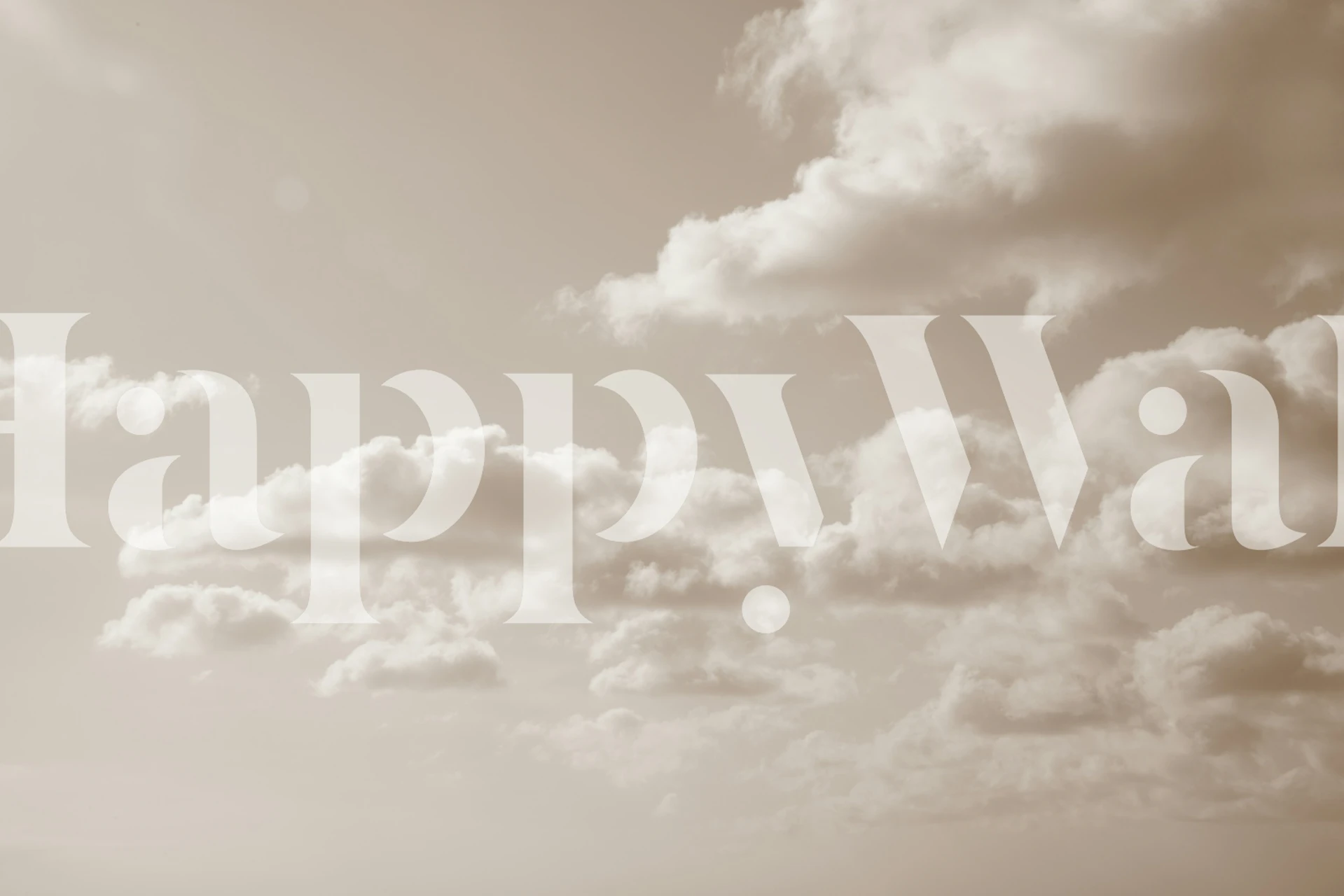 Dreamy Clouds 10 wallpaper weergegeven in een kamer