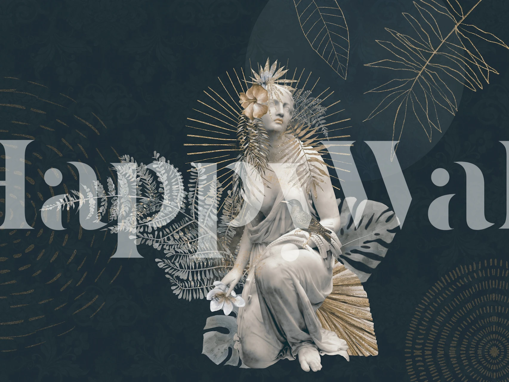 Graceful Strength Female Power Tribute behang in een kamer