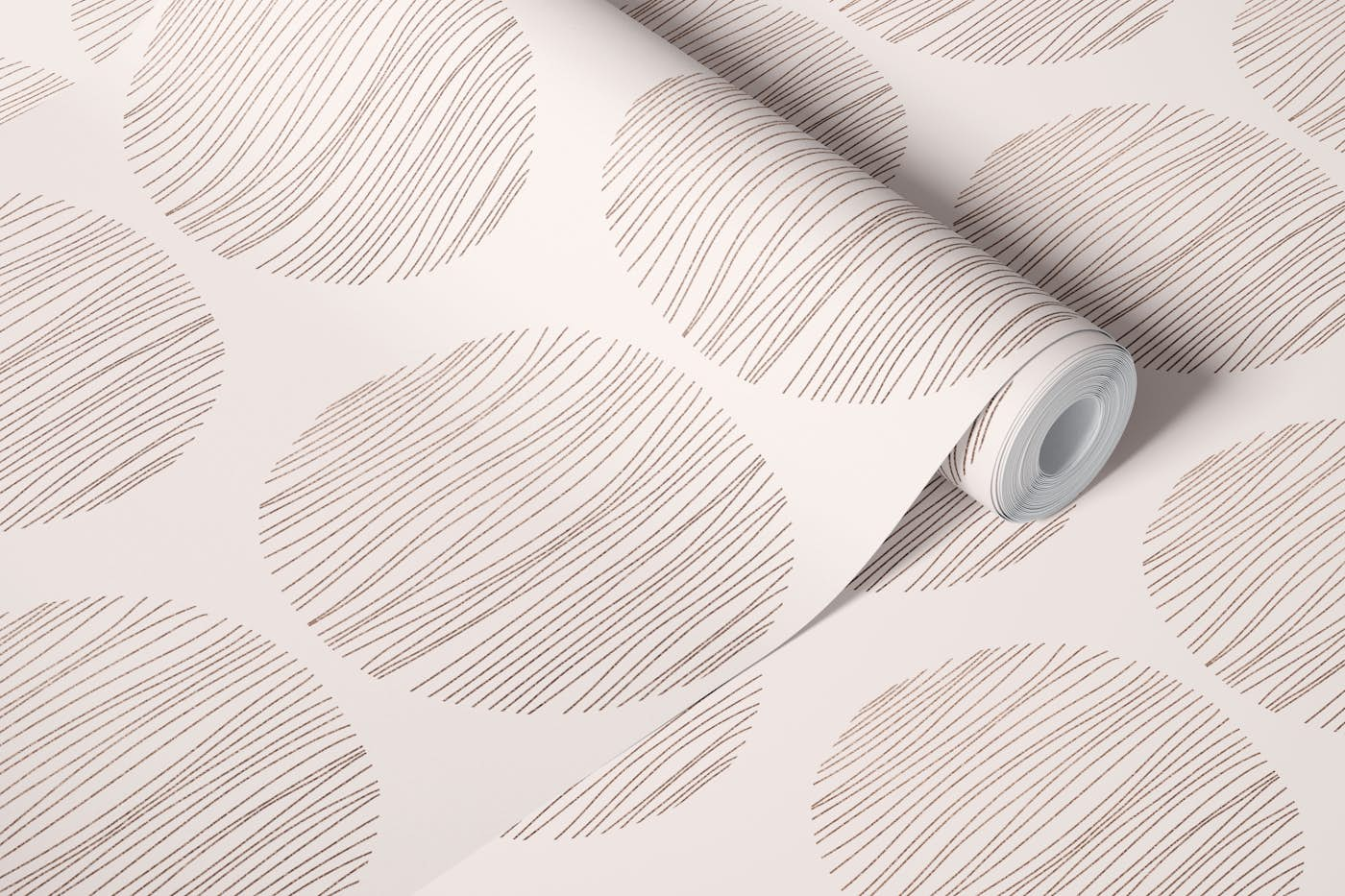 Golden Tribal Circle Lines Ornament Rosegold wallpaper roll