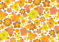 Sunshine garden - orange, white and yellow tapete