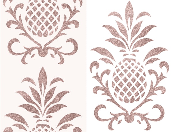 Elegant Pineapple Stripes Rose Gold