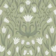 Tulip Botanical Symmetry - white on Sage