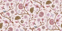 Fantasy Indian Floral - Gold, copper, cream carta da parati