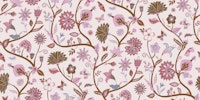 Fantasy Indian Floral - Gold, copper, cream papiers peint
