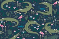 American Alligators & Roseate Spoonbills tapete