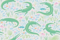 American Alligators and Spoonbills - Grey tapete