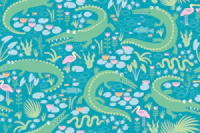 American Alligators - Aqua Large papiers peint