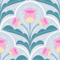 Retro florals wallpaper