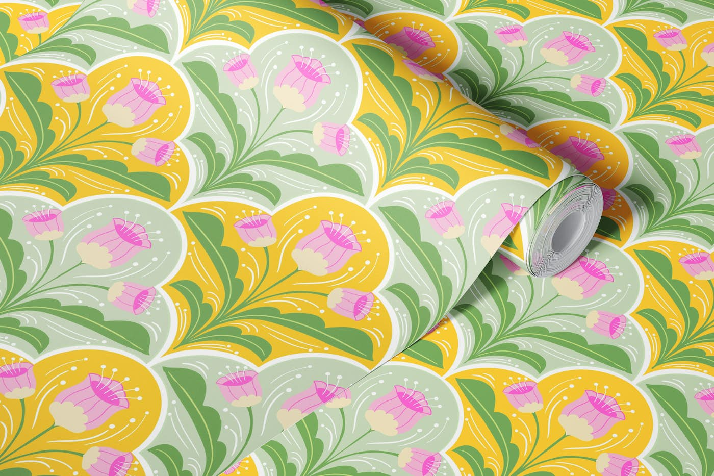 Retro botanicals wallpaper roll