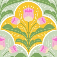 Retro botanicals wallpaper
