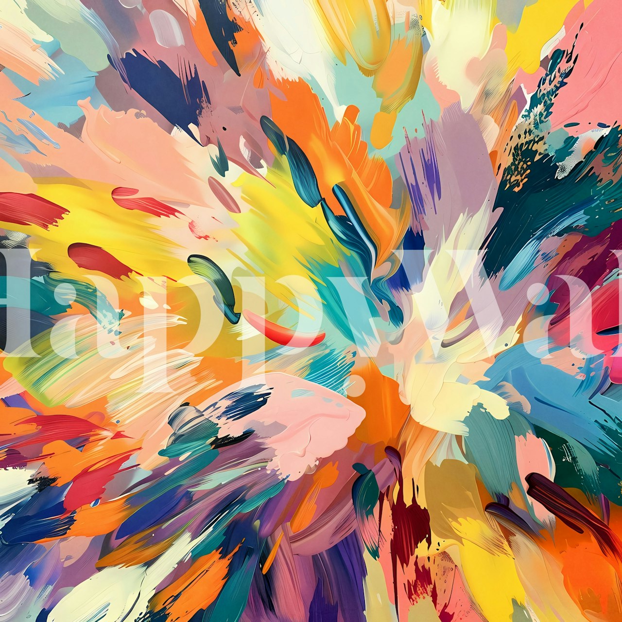 Colorful Brushstrokes 7 wallpaper design in a room