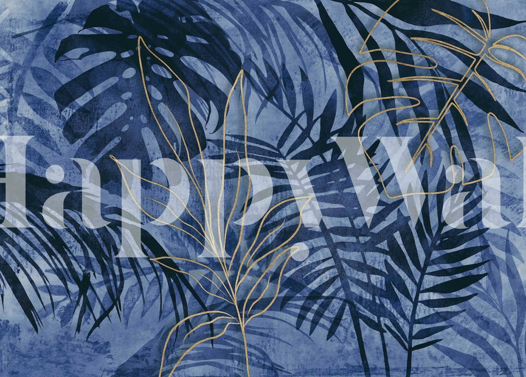 Tapeta s tropickými palmovými listy v místnosti