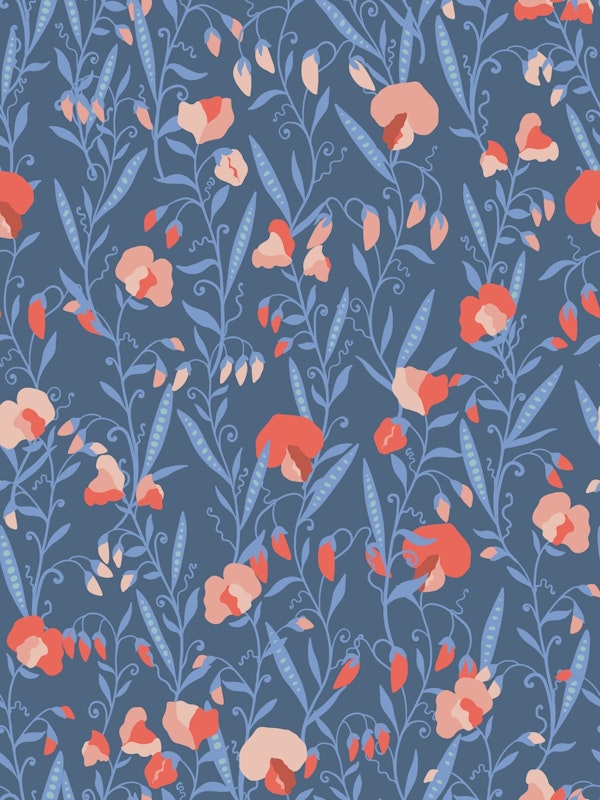 Sweet Pea Flowers Blue