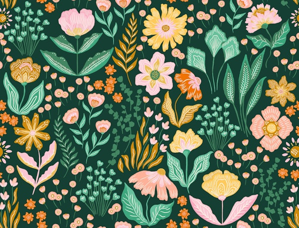 Vivid Wanderer - Dancing Florals - Dark