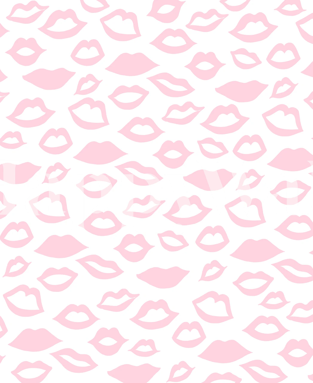 Papel pintado Blush Pink Lips Pattern en una habitación