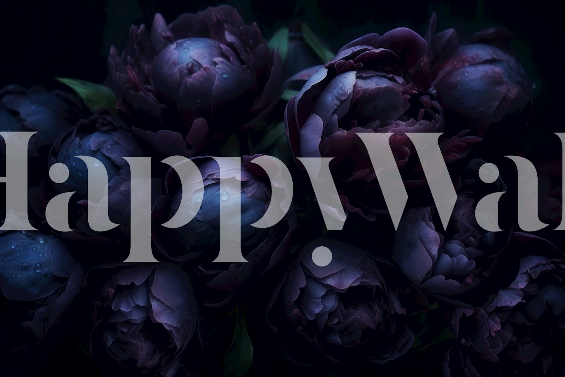 Black peonies wallpaper in a stylish room