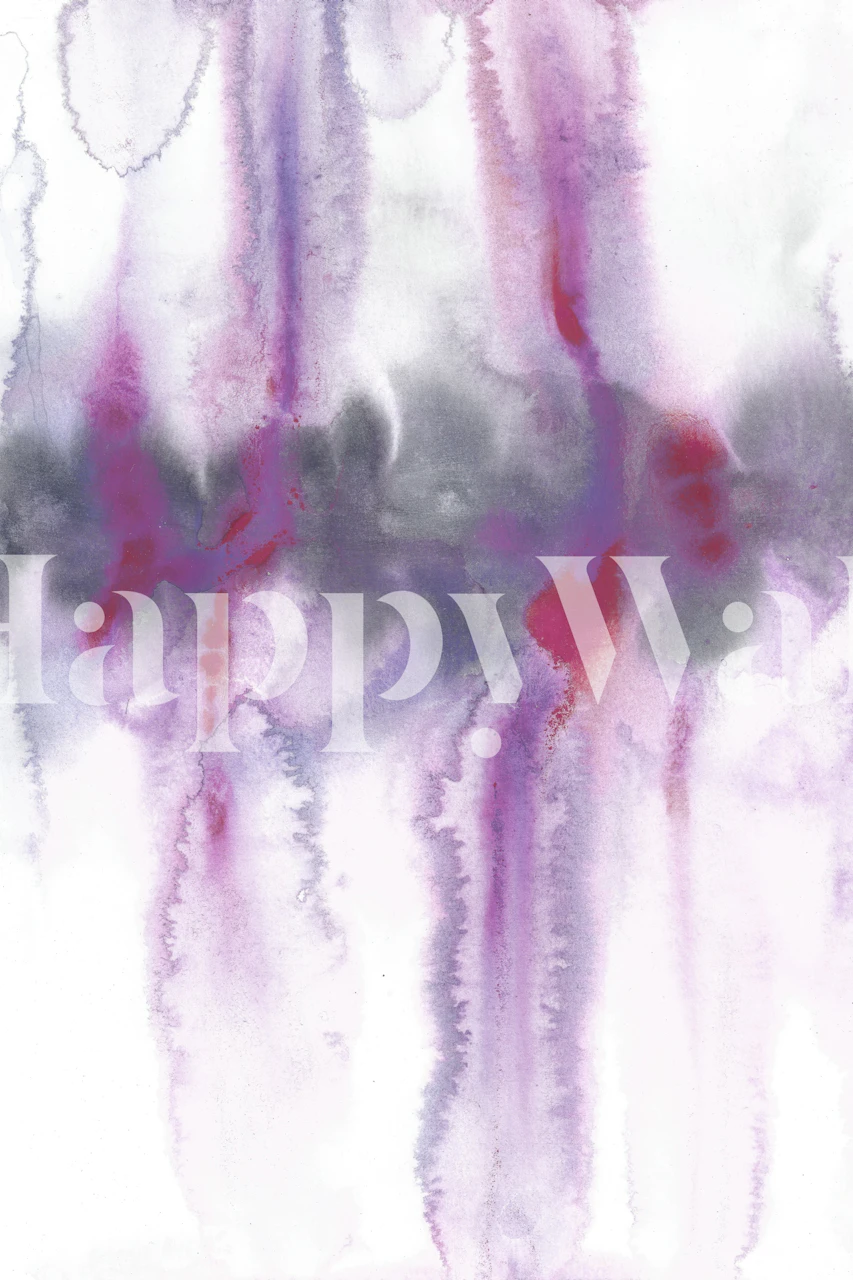 Papel de parede Abstract Purple Landscape em um quarto