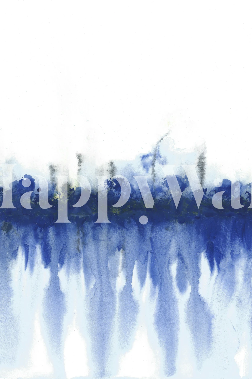 Papel de parede Blue forest exibido em um quarto