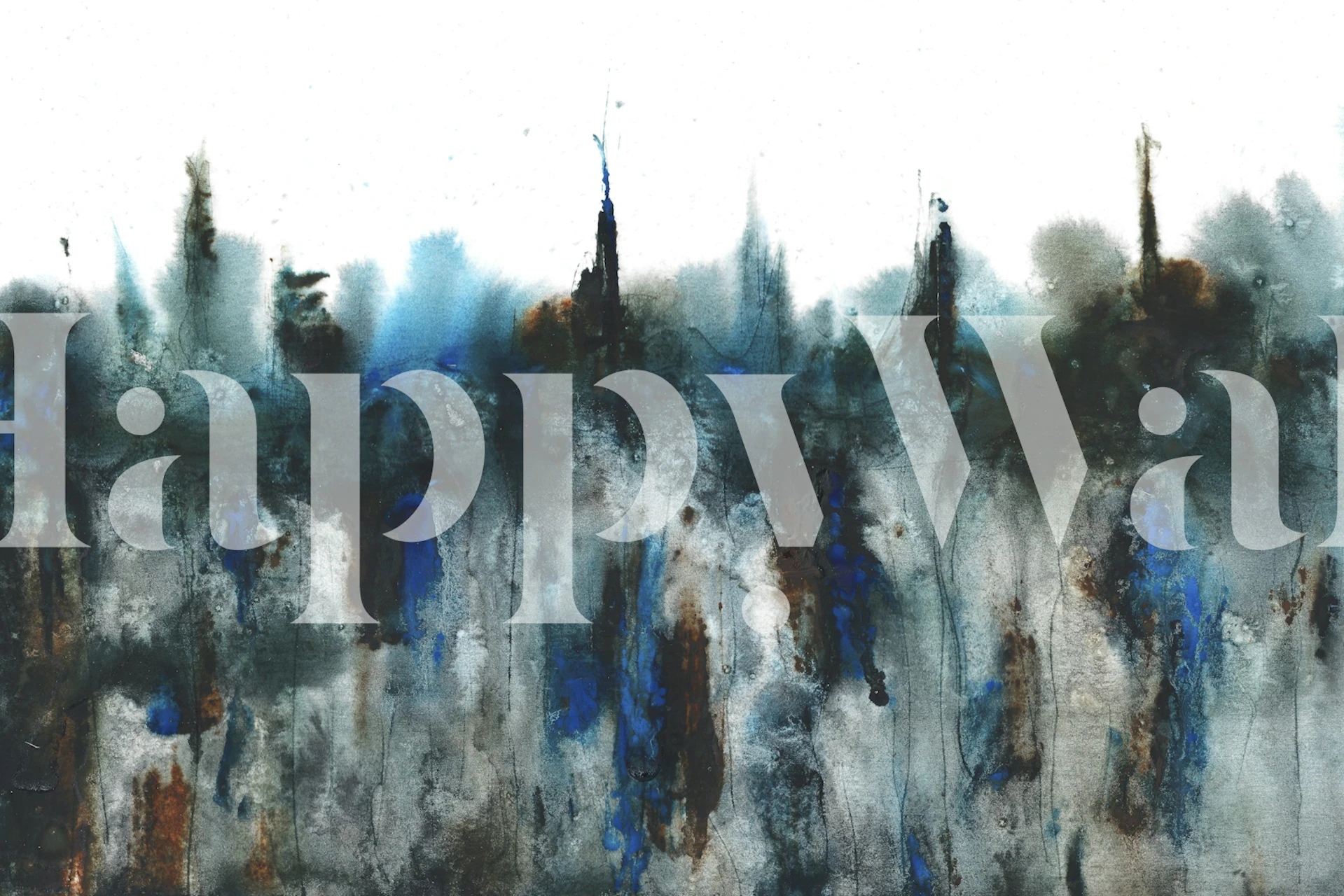 Papel de parede abstrato Forest e City em um quarto