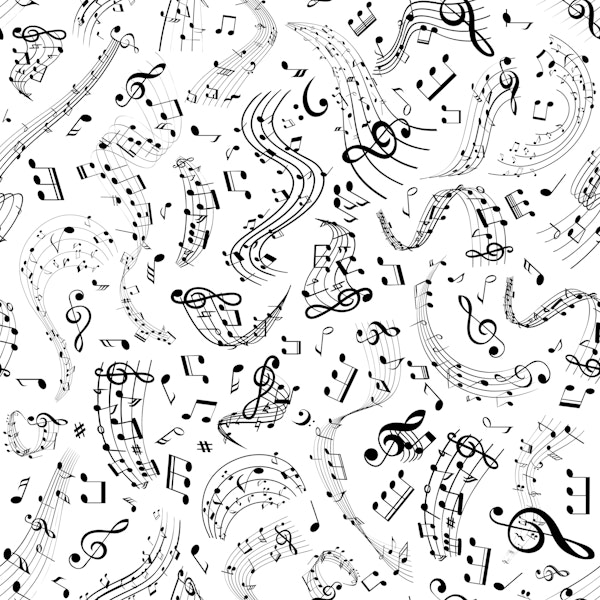 Music Notes 1 black and white