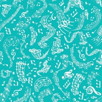 Music Notes 4 robin egg blue behang