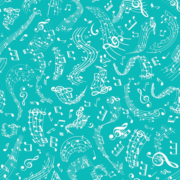 Music Notes 4 robin egg blue