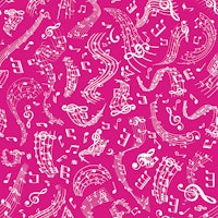 Music Notes 5 vivid pink behang