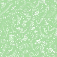 Music Notes 6 Granny Smith Apple Green behang