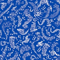 Music Notes 7 cobalt blue behang