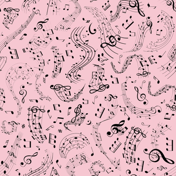 Music Notes 9 Bubble Gum Pink