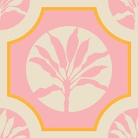 MAROC Tropical Ti Plant Tiles Pink Small wallpaper