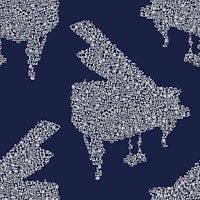 Pianos Pattern 3 navy tapetit