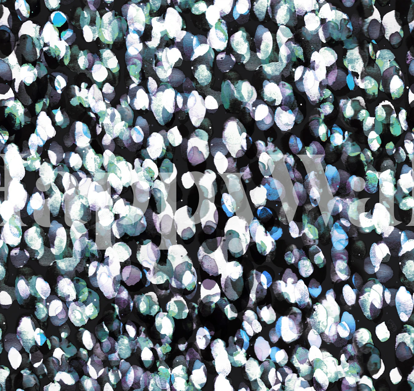 Watercolor spots pattern wallpaper in a room